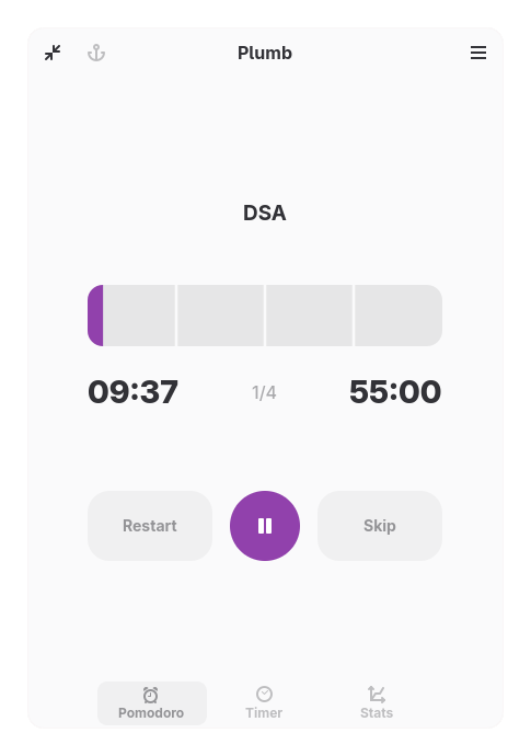 Pomodoro Interface