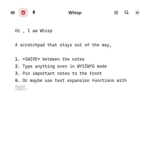 Whisp Interface